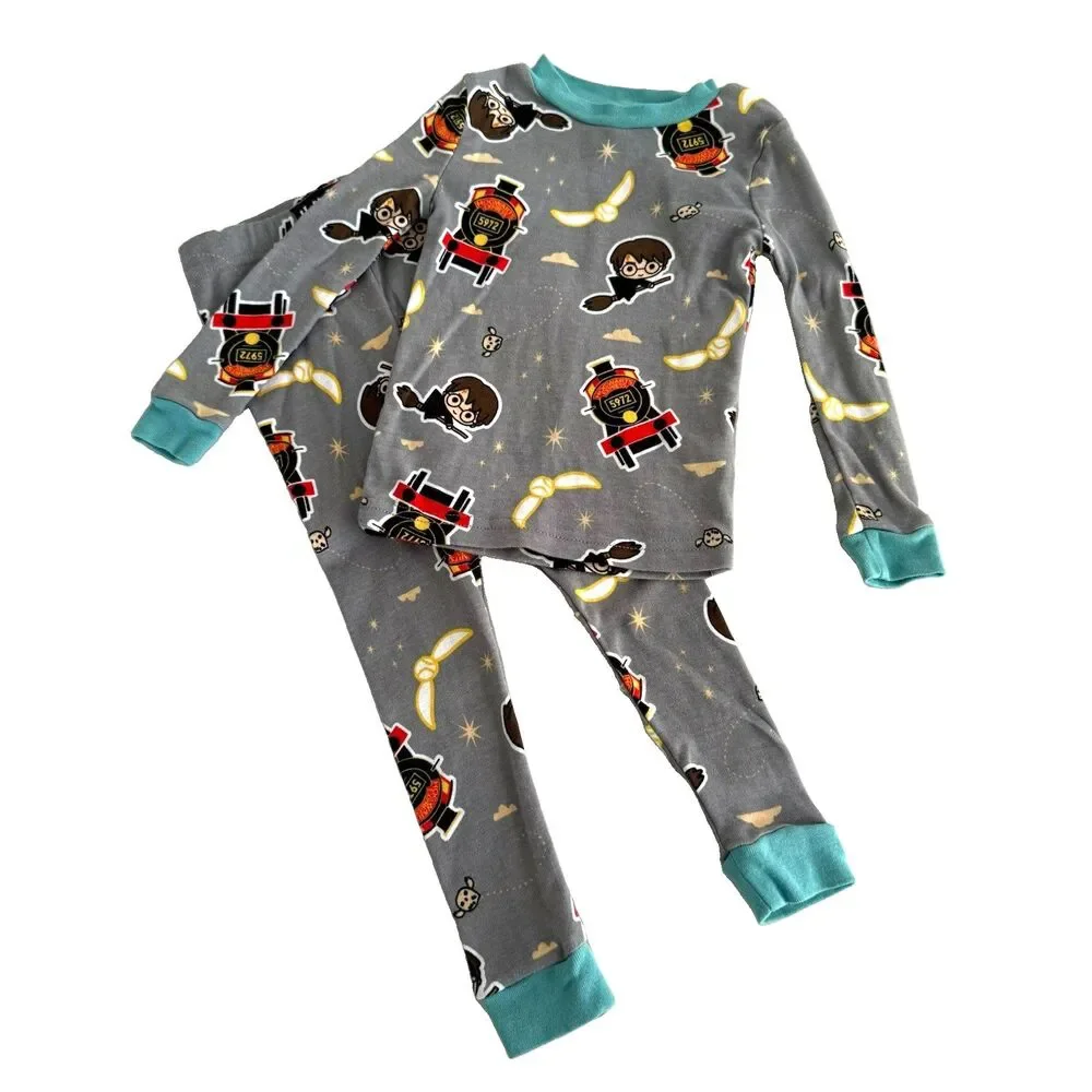 Harry Potter Toddler 2T Fall Winter Pajama Set Boy Girl 100% Cotton Snug Fit
